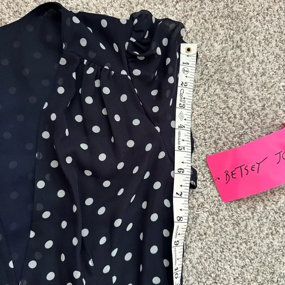 Vintage-Inspired Polka Dot Chiffon Midi Dress | Feminine Romantic Style | Sz 4 - Picture 9 of 14